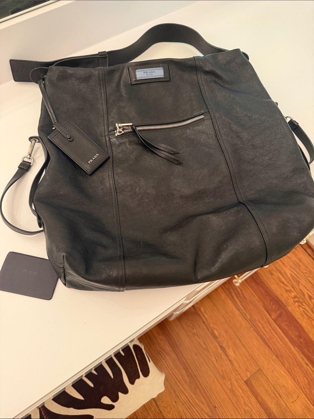 Prada Black Leather Women’s Messenger Shoulder Bag